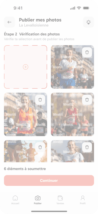 Vérification des photos avant publication dans l'app